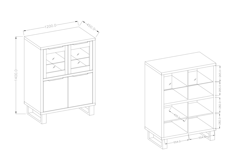 HALLE Komoda dąb/czarny - zdjęcie 4