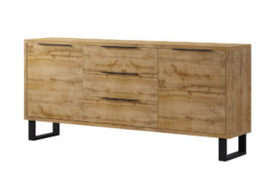 HALLE, https://dev1-mda.konsimo.pl/kolekcja/halle/ Komoda dąb/czarny - zdjęcie