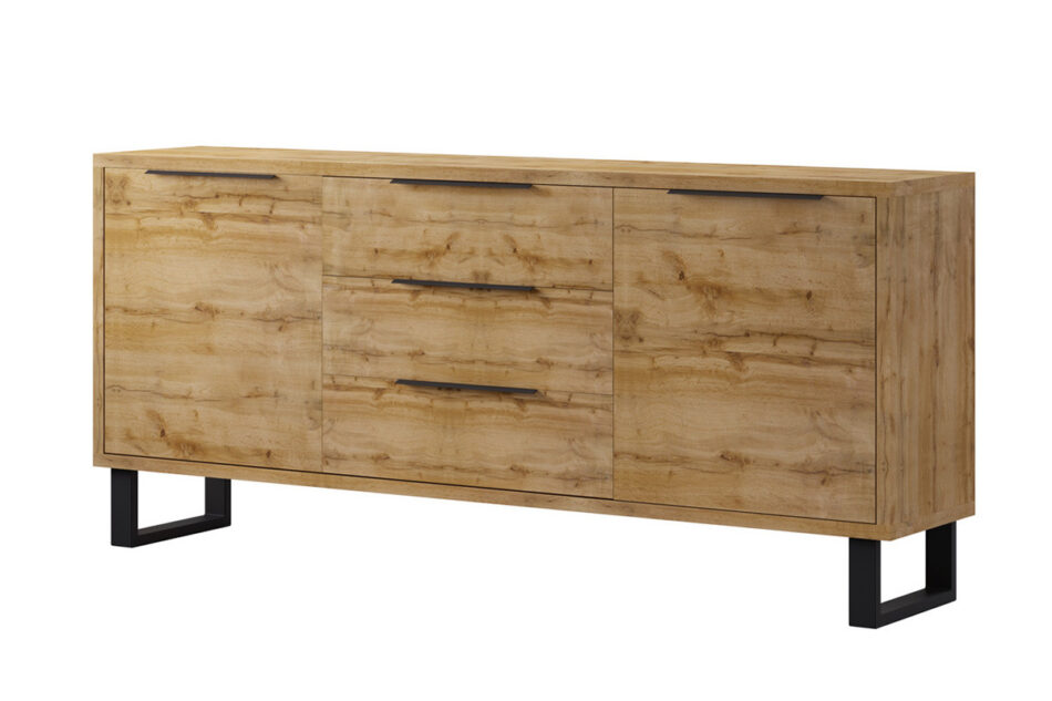 HALLE Komoda dąb/czarny - zdjęcie 0