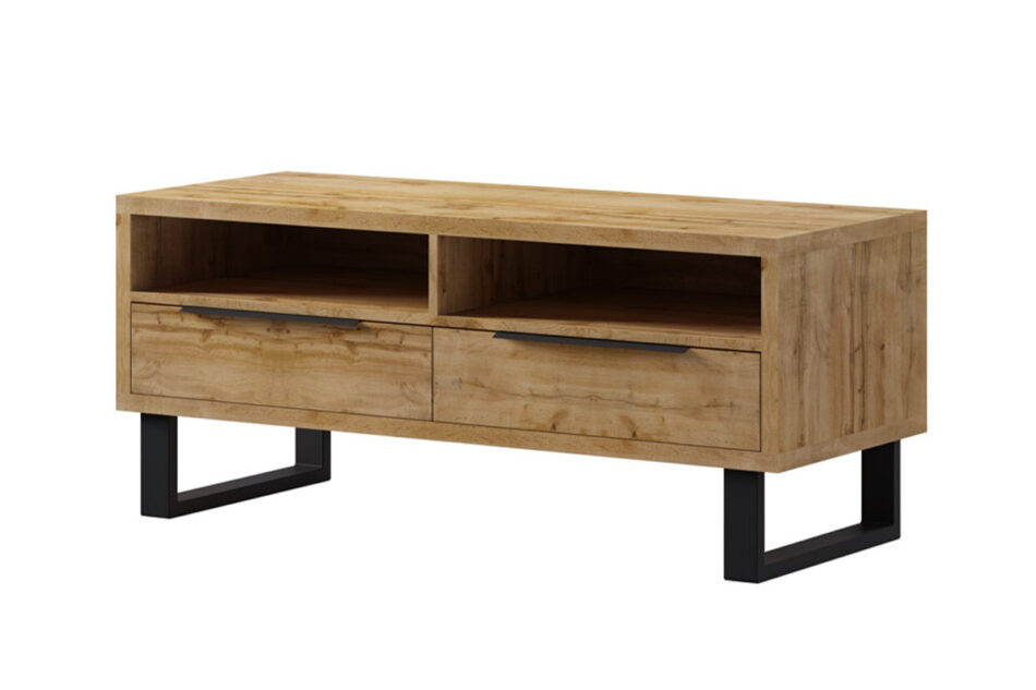 HALLE Szafka RTV dąb/czarny - zdjęcie 0