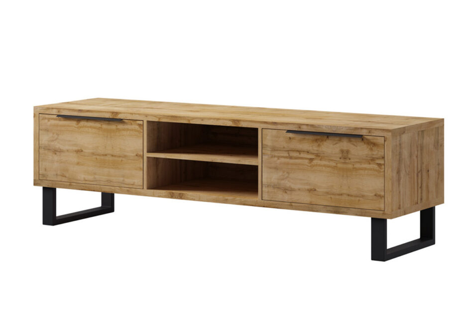 HALLE Szafka RTV dąb/czarny - zdjęcie 0