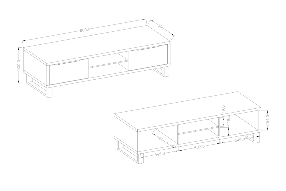 HALLE Szafka RTV dąb/czarny - zdjęcie 4