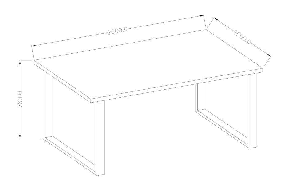 HALLE Stół dąb/czarny - zdjęcie 3