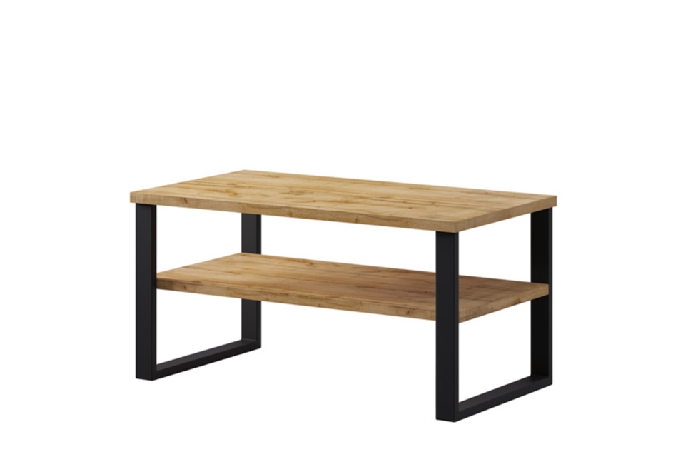 HALLE Stolik kawowy dąb/czarny - zdjęcie 0