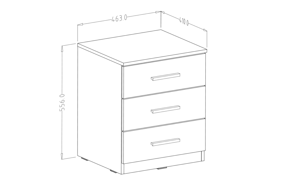 GALAXY Stolik nocny ciemny dąb/czarny - zdjęcie 4