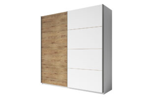 GALAXY, https://dev1-mda.konsimo.pl/kolekcja/galaxy/ Szafa ubraniowa biały/jasny dąb - zdjęcie
