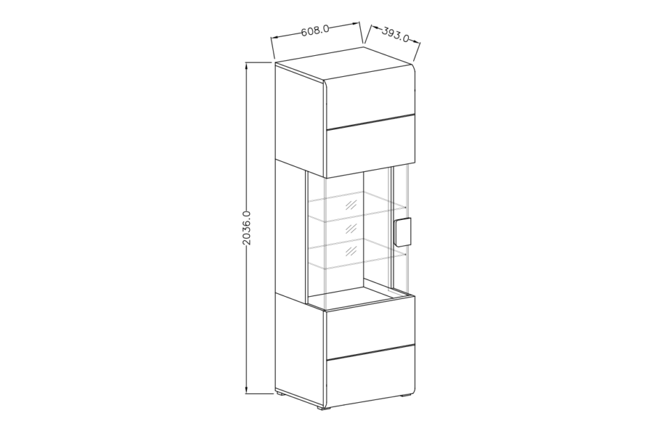 TOLEDO Witryna antracyt połysk/dąb naturalny - zdjęcie 2