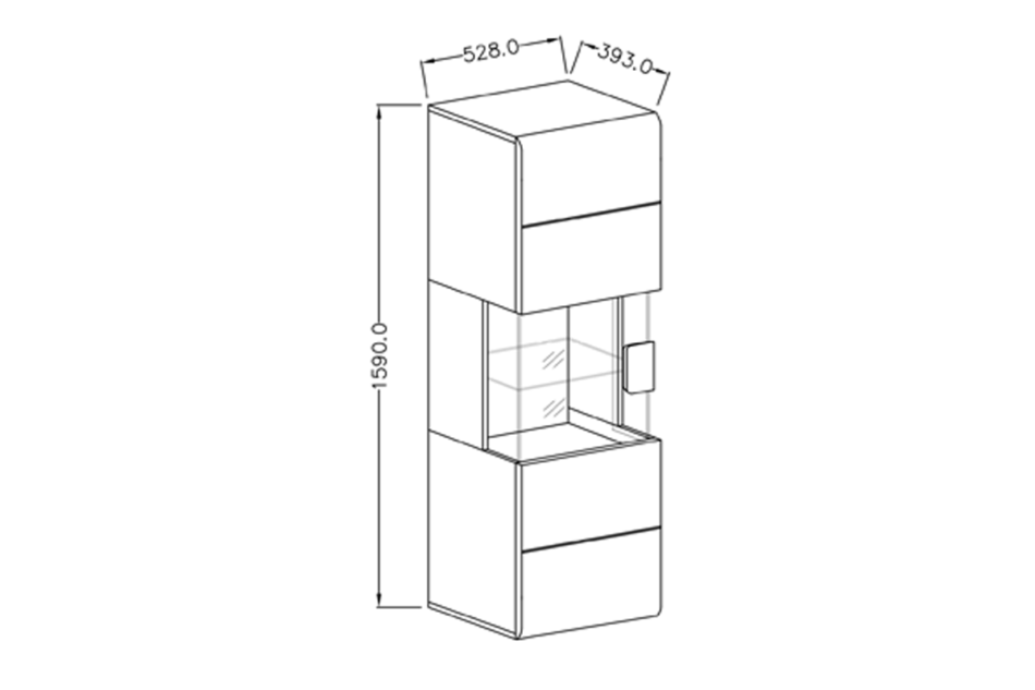 TOLEDO Witryna wisząca biały/jasny dąb - zdjęcie 3