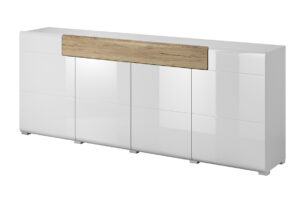 TOLEDO, https://dev1-mda.konsimo.pl/kolekcja/toledo/ Komoda biały/jasny dąb - zdjęcie