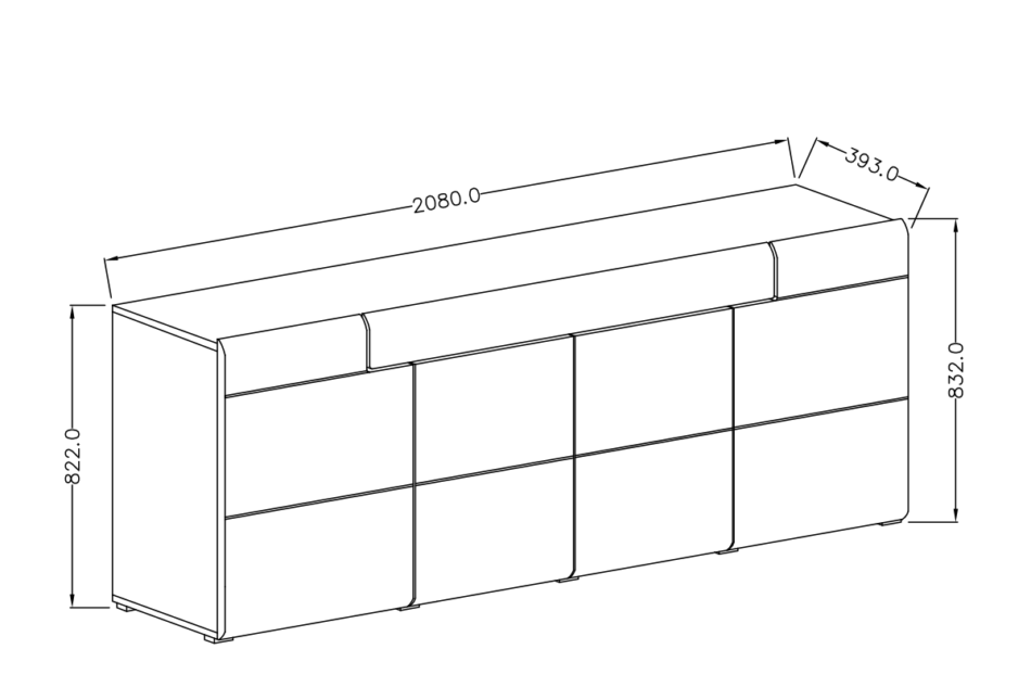 TOLEDO Komoda antracyt połysk/dąb naturalny - zdjęcie 2