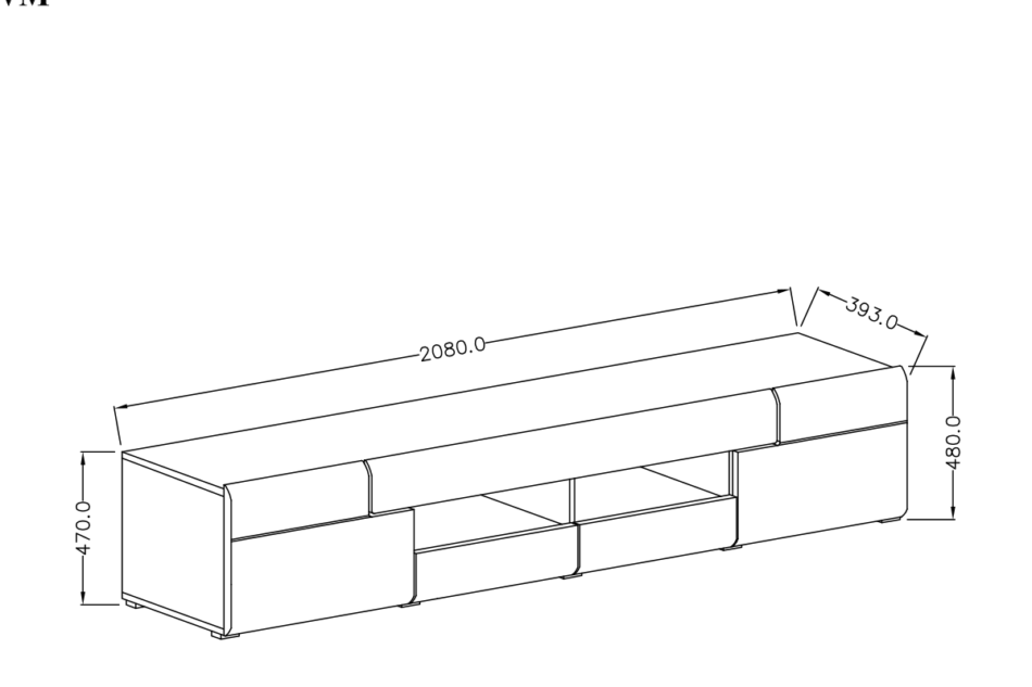 TOLEDO Szafka RTV biały/jasny dąb - zdjęcie 3