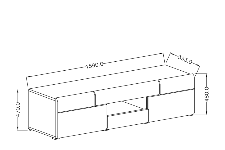 TOLEDO Szafka RTV biały/jasny dąb - zdjęcie 3