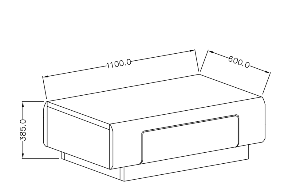 TOLEDO Stolik kawowy biały/jasny dąb - zdjęcie 3