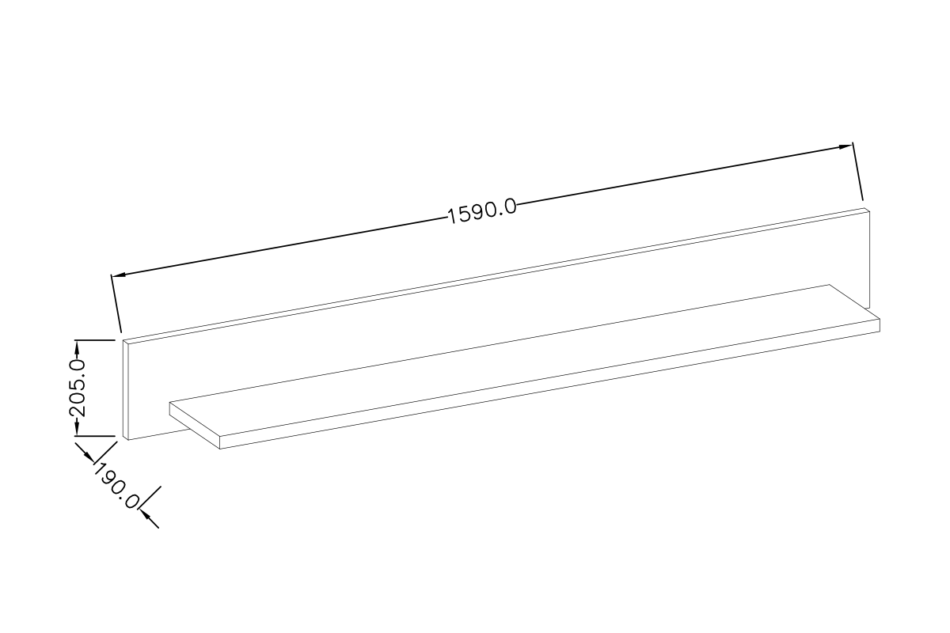 TOLEDO Półka wisząca biały/jasny dąb - zdjęcie 2