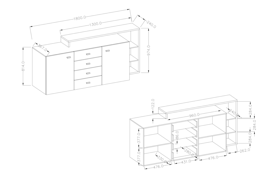 BOTA Komoda dąb naturalny/biały - zdjęcie 2