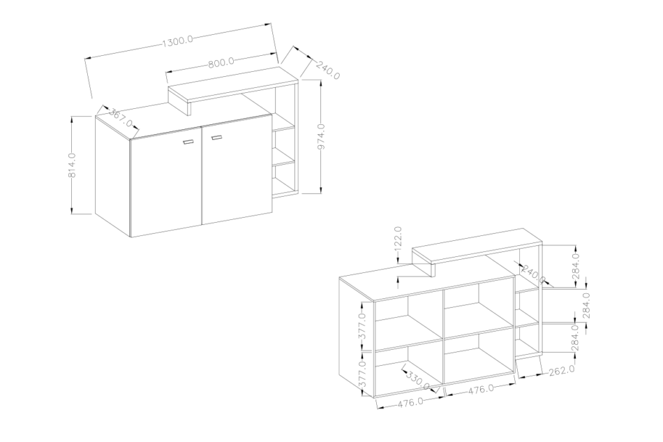 BOTA Komoda dąb sonoma/antracytowy - zdjęcie 2