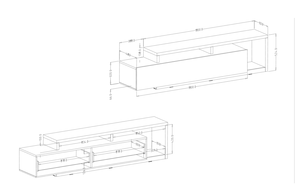 BOTA Szafka RTV dąb naturalny/biały - zdjęcie 2