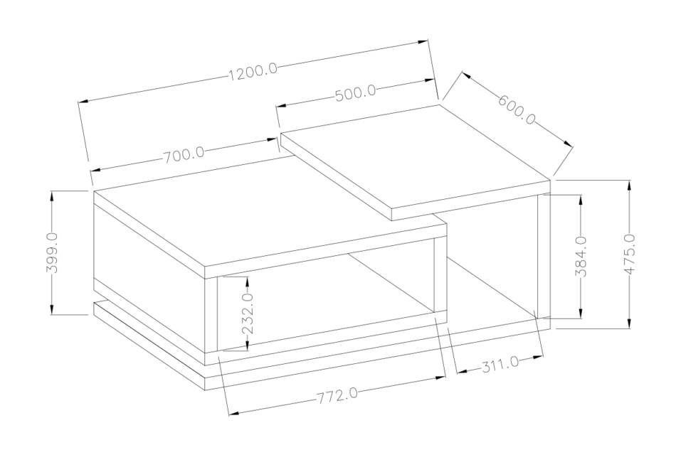 BOTA Stolik kawowy dąb sonoma/antracytowy - zdjęcie 2