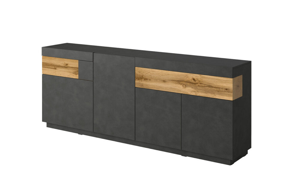 SILKE Komoda antracytowy/dąb - zdjęcie 0