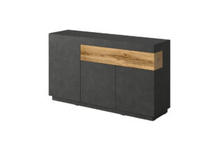 SILKE, https://dev1-mda.konsimo.pl/kolekcja/silke/ Komoda antracytowy/dąb - zdjęcie