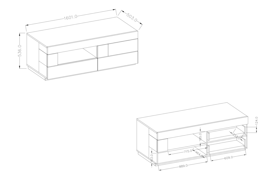 SILKE Szafka RTV antracytowy/dąb - zdjęcie 6