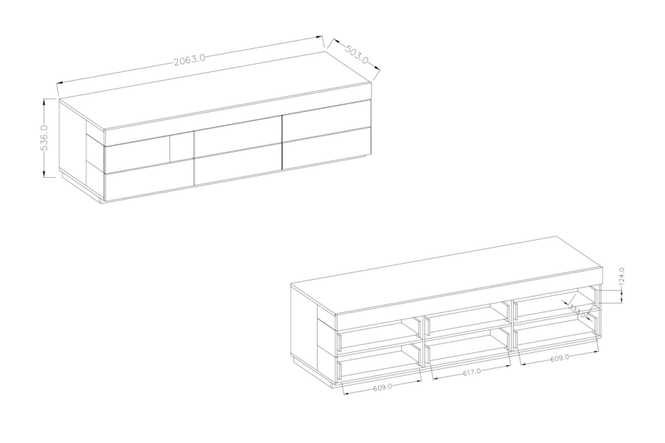 SILKE Szafka RTV biały połysk/szary - zdjęcie 2