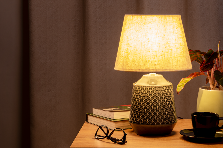 SOPI Lampa stołowa szary/beżowy - zdjęcie 4