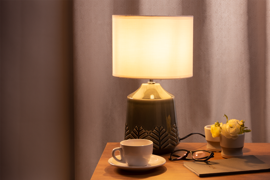 HYSSO Lampa stołowa szary/biały - zdjęcie 3