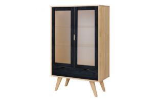 MONTI, https://dev1-mda.konsimo.pl/kolekcja/monti/ Witryna sosna naturalna/czarny - zdjęcie