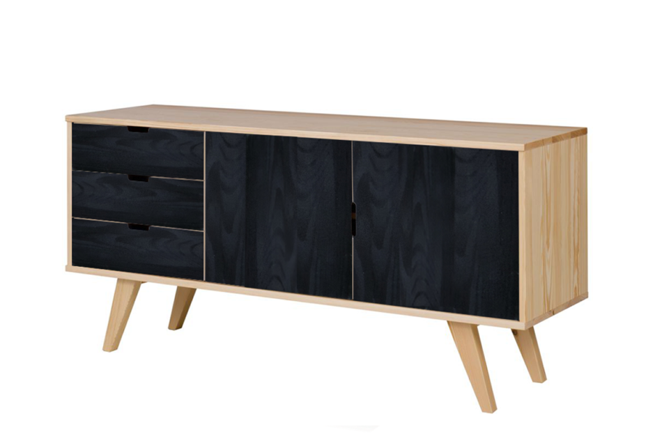 MONTI Komoda sosna naturalna/czarny - zdjęcie 0