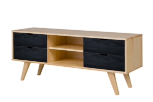 MONTI, https://dev1-mda.konsimo.pl/kolekcja/monti/ Szafka RTV sosna naturalna/czarny - zdjęcie