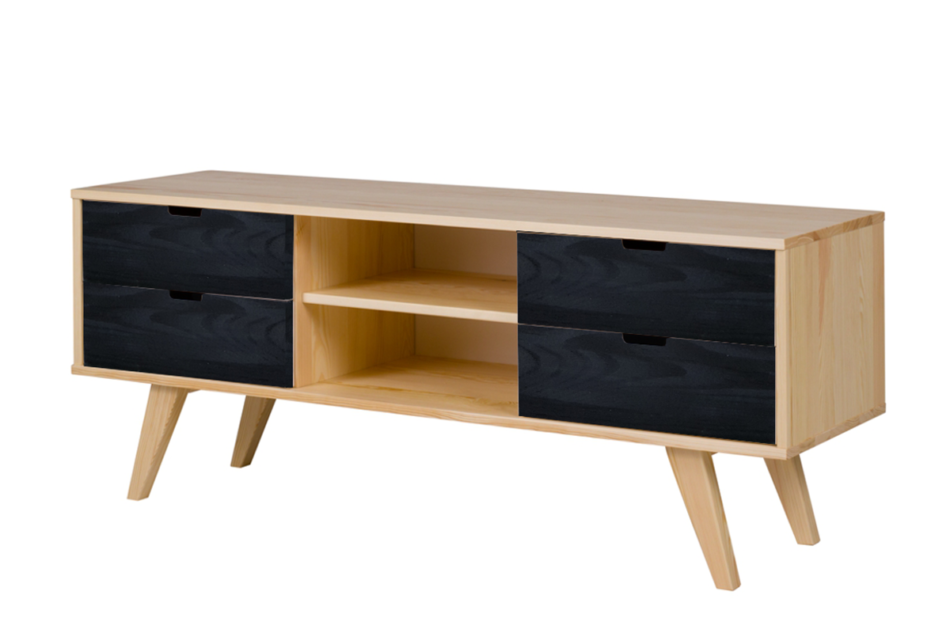 MONTI Szafka RTV sosna naturalna/czarny - zdjęcie 0