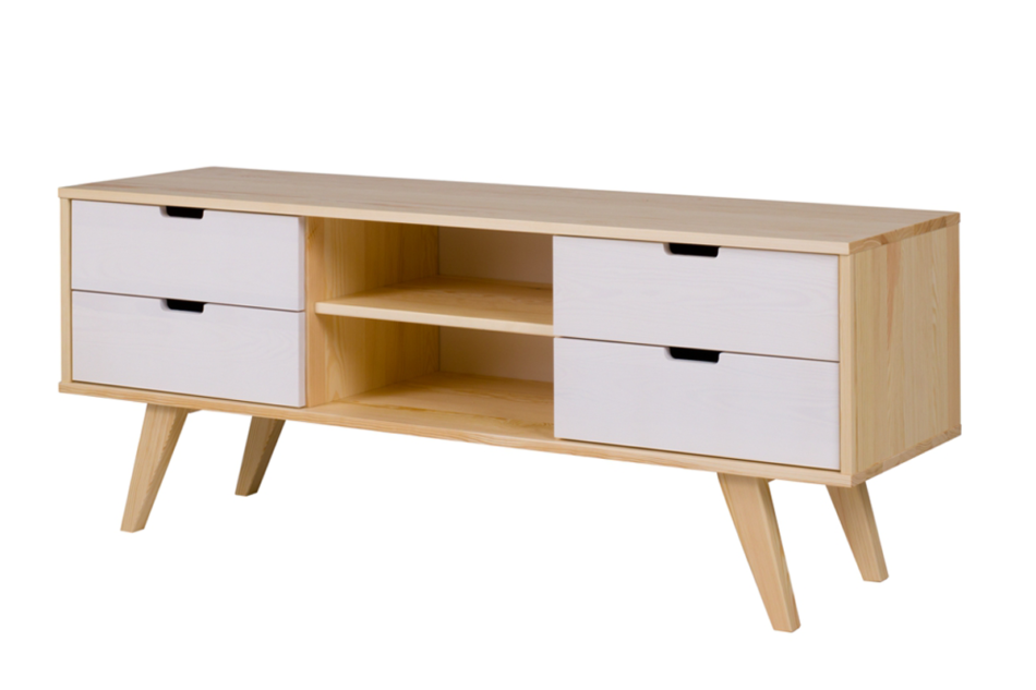 MONTI Szafka RTV dąb/biały - zdjęcie 0