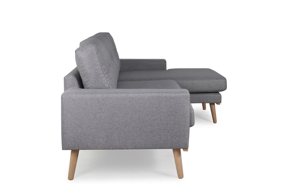 ZAPPO Narożnik z dostawianą pufą szary/żółty - zdjęcie 5