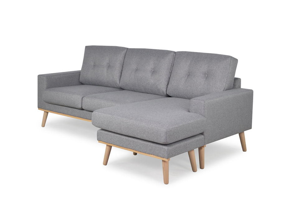 ZAPPO Narożnik z dostawianą pufą szary/żółty - zdjęcie 2