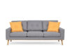 ZAPPO Sofa 3 szary/żółty - zdjęcie 1