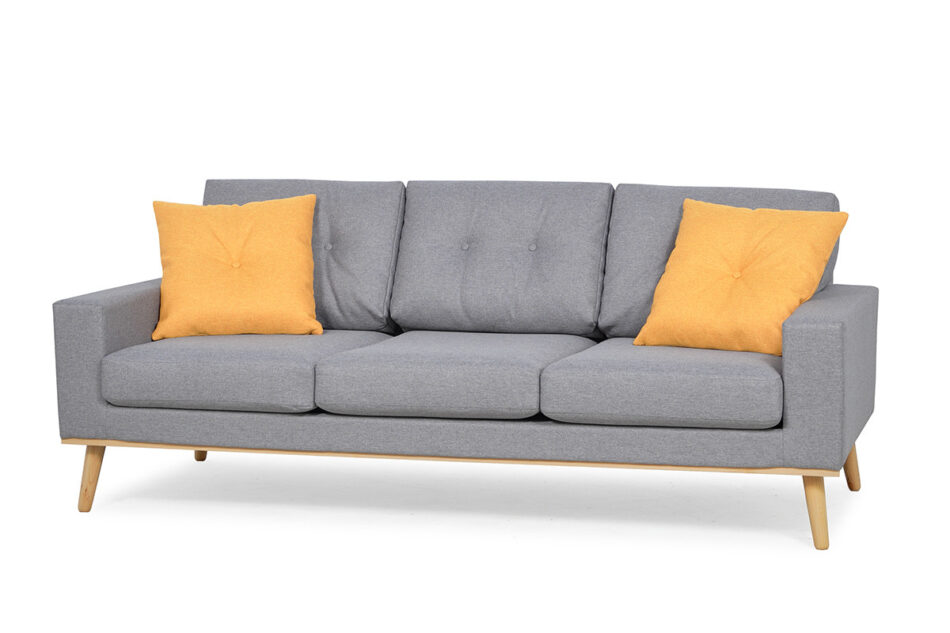 ZAPPO Sofa 3 szary/żółty - zdjęcie 1