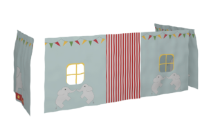 STEENS FOR KIDS, https://dev1-mda.konsimo.pl/kolekcja/steens-for-kids/ Zasłona do łóżka piętrowego miętowy/czerwony - zdjęcie