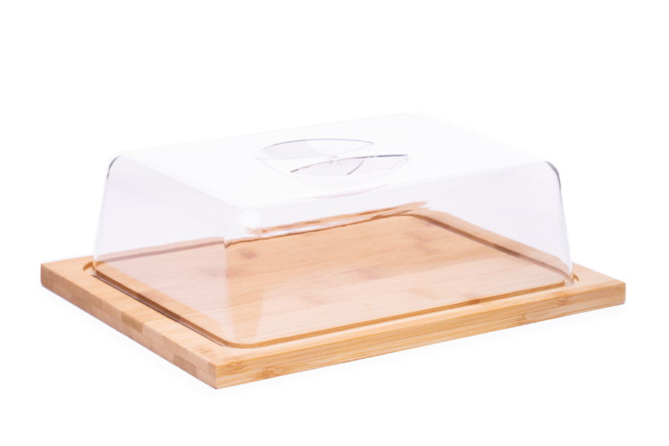 ALLIGA Pojemnik na ser kwadratowy przezroczysty/brązowy - zdjęcie 0