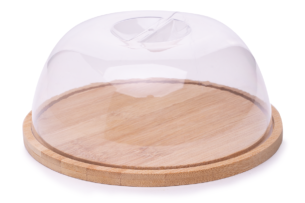 ALLIGA, https://dev1-mda.konsimo.pl/kolekcja/alliga/ Pojemnik na ser okrągły przezroczysty/brązowy - zdjęcie