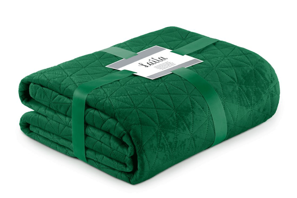 LAILA Narzuta ciemny zielony/jasny zielony - zdjęcie 0