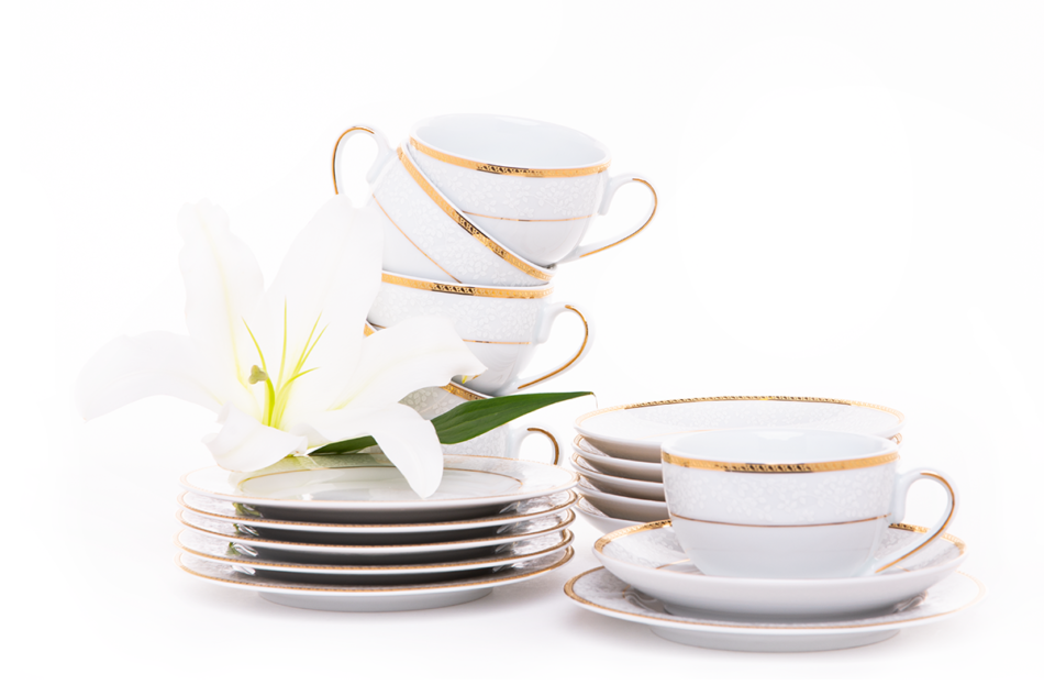 NEW HOLLIS GOLD Serwis herbaciany 6os. (18el.) Gold - zdjęcie 2