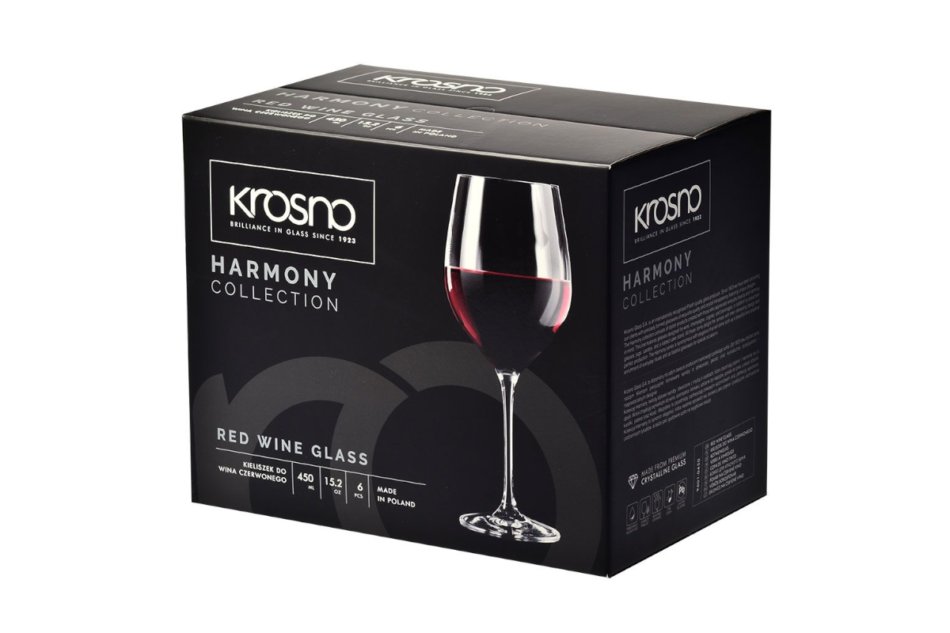 HARMONY Kieliszek do wina czerwonego (6 szt.) przezroczysty - zdjęcie 4