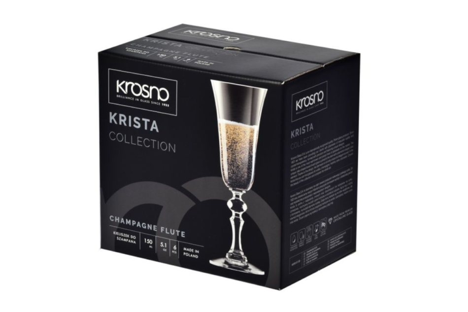 KRISTA Kieliszek do szampana (6 szt.) przezroczysty - zdjęcie 4