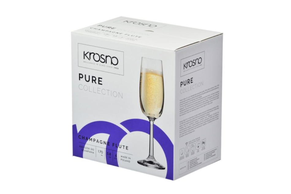 PURE Kieliszek do szampana (6 szt.) przezroczysty - zdjęcie 4