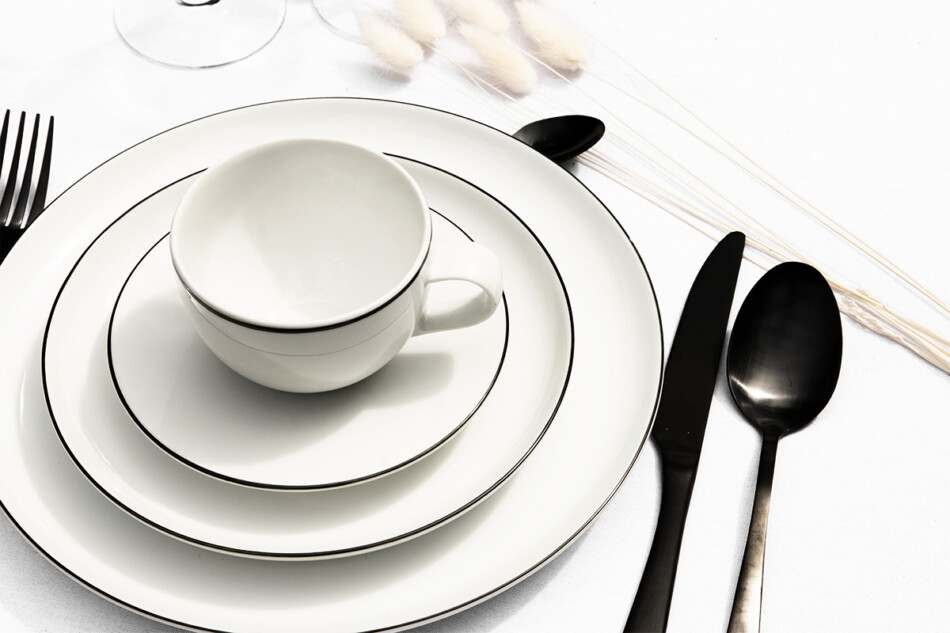 NORA CZARNY RANT Komplet filiżanek 6os. (12el.) Czarny Rant - zdjęcie 2