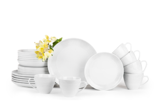 NORA TRÓJKĄTY, https://dev1-mda.konsimo.pl/kolekcja/nora-trojkaty/ Zestaw obiadowy 6os. (24 el.) Trójkąty - zdjęcie