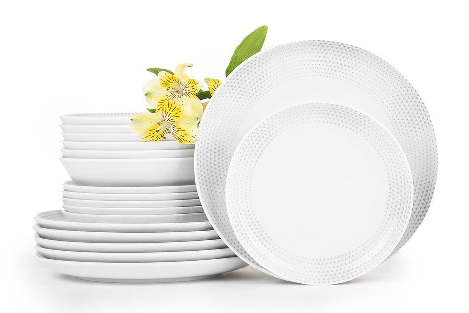 NORA TRÓJKĄTY Zestaw obiadowy 6os. (18 el.) Trójkąty - zdjęcie 2