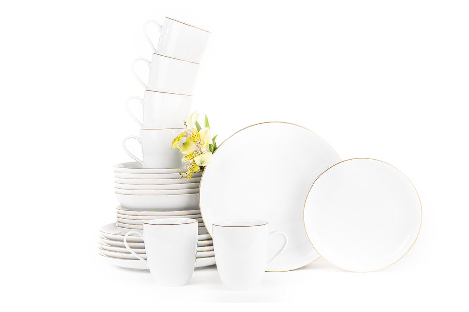 NORA ZŁOTA LINIA Zestaw obiadowy 6os. (24 el.) Złota Linia - zdjęcie 3