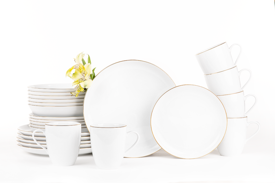 NORA ZŁOTA LINIA Zestaw obiadowy 6os. (24 el.) Złota Linia - zdjęcie 2
